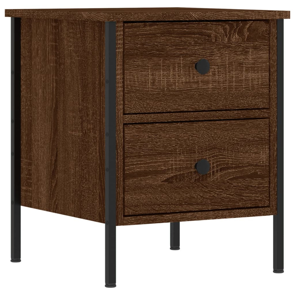 Nachtkastjes 2 st 40x42x50 cm bewerkt hout bruin eikenkleur MeubelReus