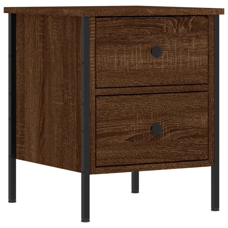 Nachtkastjes 2 st 40x42x50 cm bewerkt hout bruin eikenkleur MeubelReus