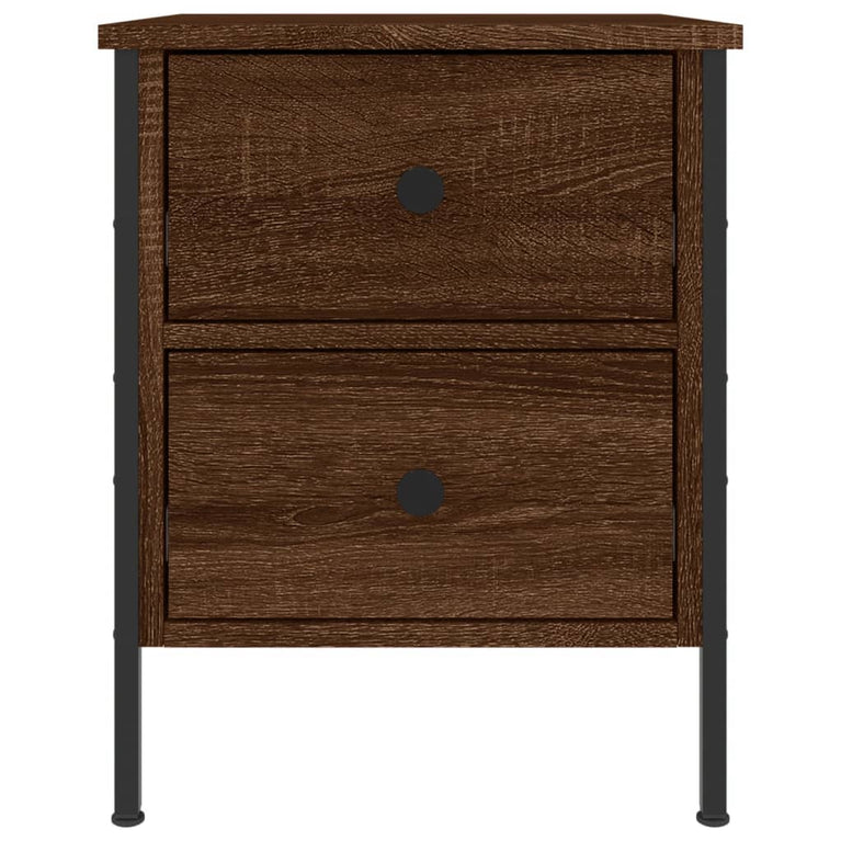 Nachtkastjes 2 st 40x42x50 cm bewerkt hout bruin eikenkleur MeubelReus