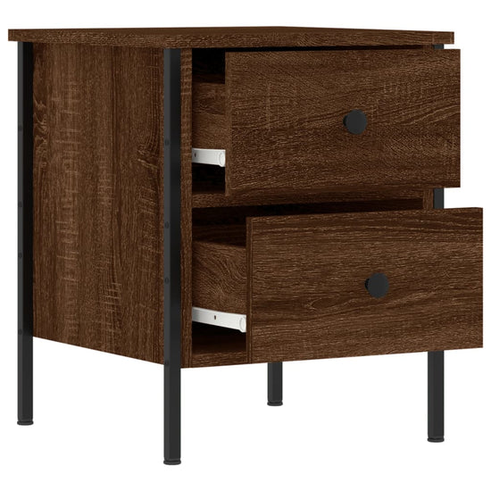 Nachtkastjes 2 st 40x42x50 cm bewerkt hout bruin eikenkleur MeubelReus