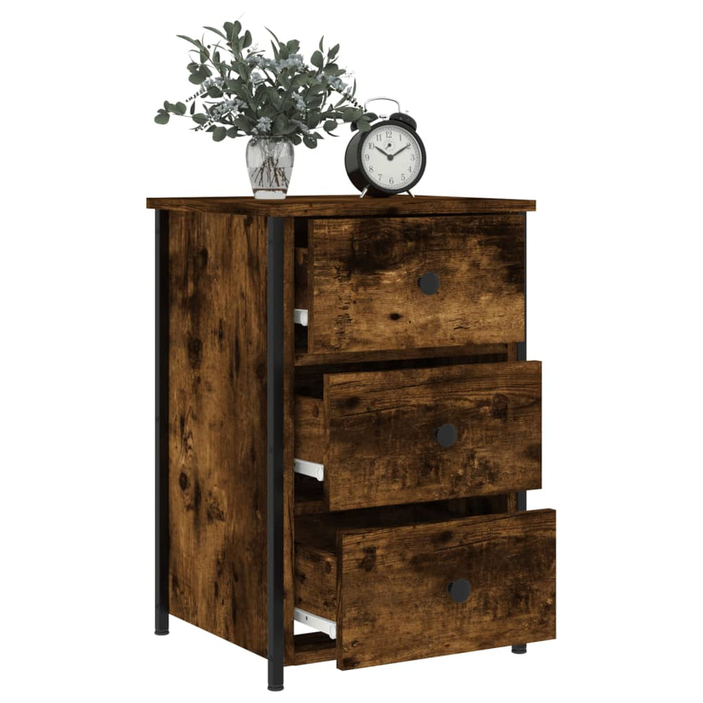 Nachtkastjes 2 st 40x36x60 cm bewerkt hout gerookt eikenkleurig MeubelReus