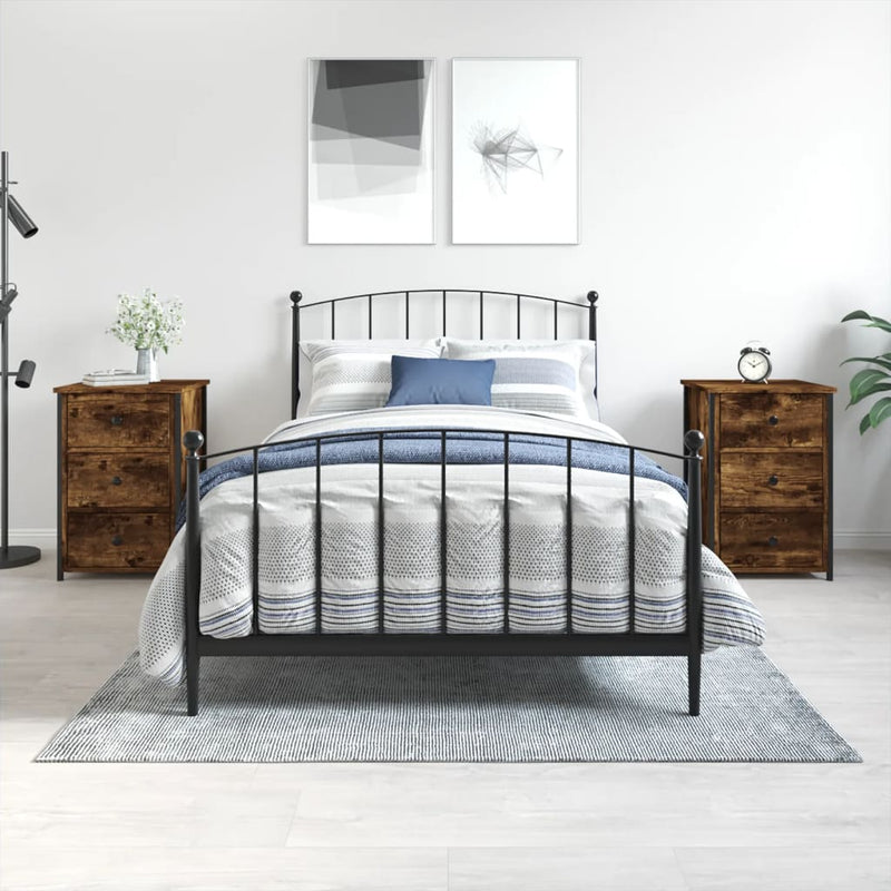 Nachtkastjes 2 st 40x36x60 cm bewerkt hout gerookt eikenkleurig MeubelReus