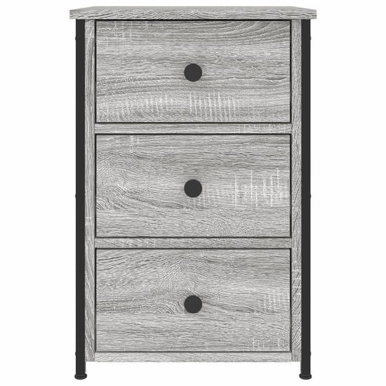 Nachtkastje 40x36x60 cm bewerkt hout grijs sonoma eikenkleurig MeubelReus