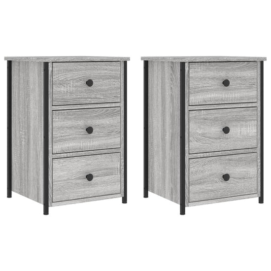 Nachtkastjes 2 st 40x36x60 cm bewerkt hout grijs sonoma eiken MeubelReus