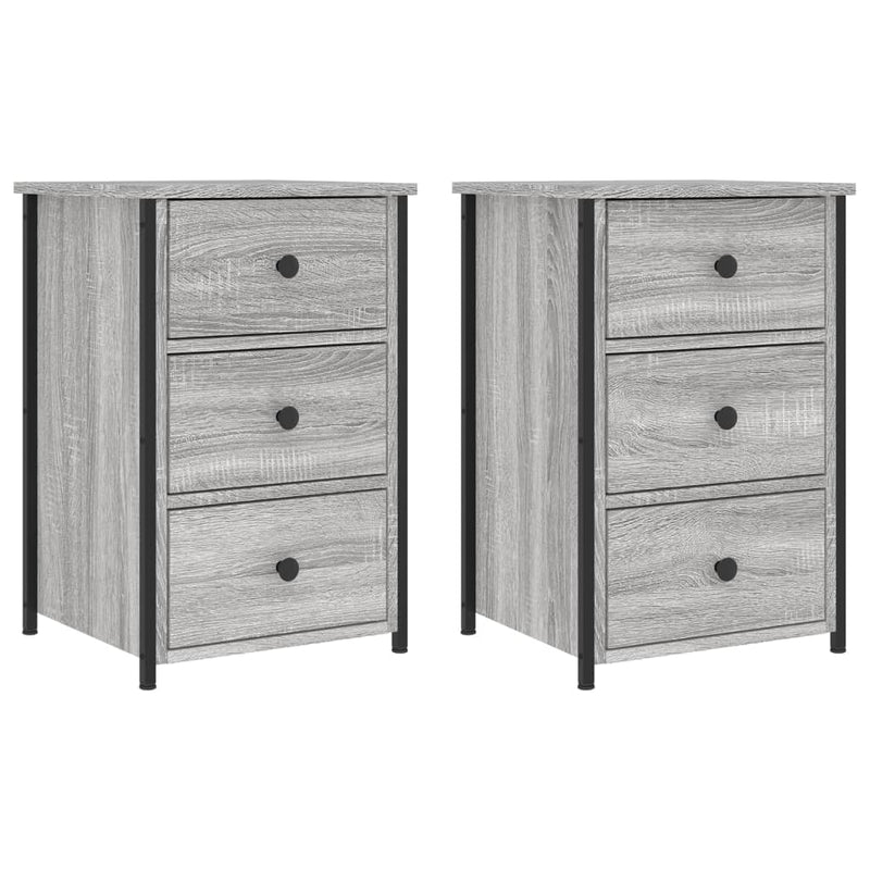 Nachtkastjes 2 st 40x36x60 cm bewerkt hout grijs sonoma eiken MeubelReus