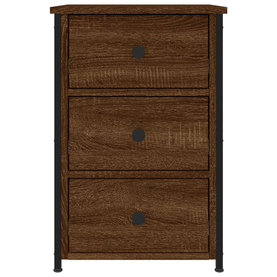 Nachtkastje 40x36x60 cm bewerkt hout bruin eikenkleur MeubelReus