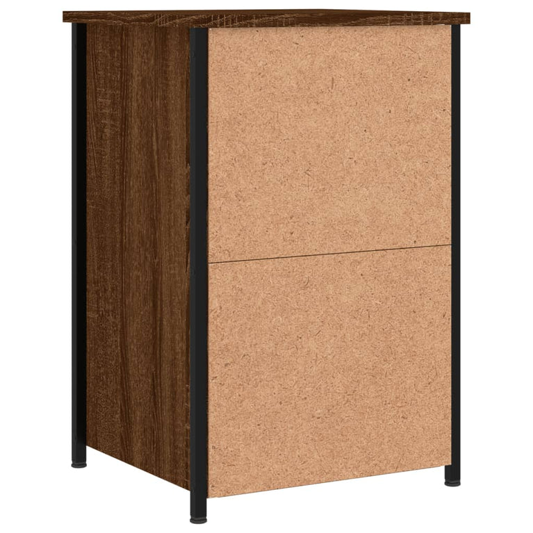 Nachtkastje 40x36x60 cm bewerkt hout bruin eikenkleur MeubelReus