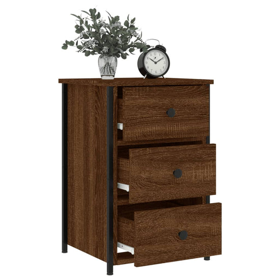 Nachtkastjes 2 st 40x36x60 cm bewerkt hout bruin eikenkleur MeubelReus