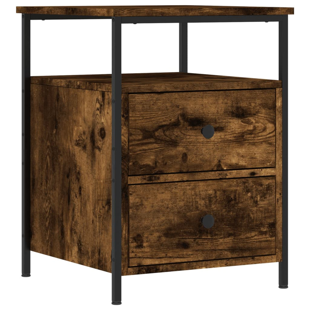 Nachtkastje 44x45x60 cm bewerkt hout gerookt eikenkleurig MeubelReus