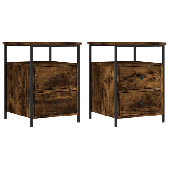 Nachtkastjes 2 st 44x45x60 cm bewerkt hout gerookt eikenkleurig MeubelReus