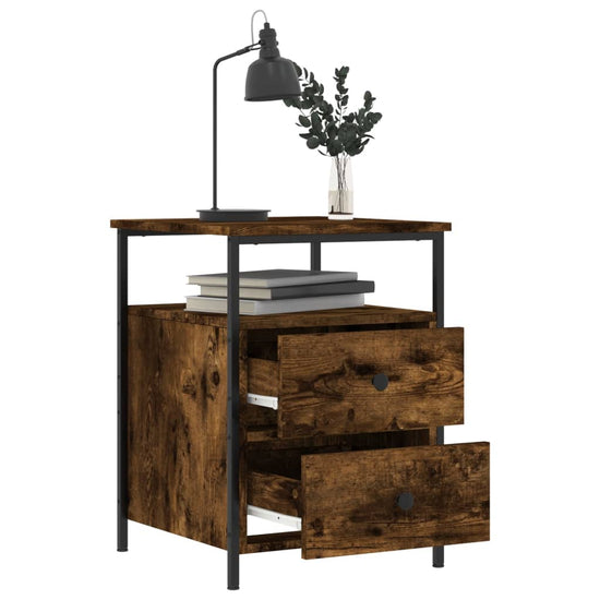 Nachtkastjes 2 st 44x45x60 cm bewerkt hout gerookt eikenkleurig MeubelReus