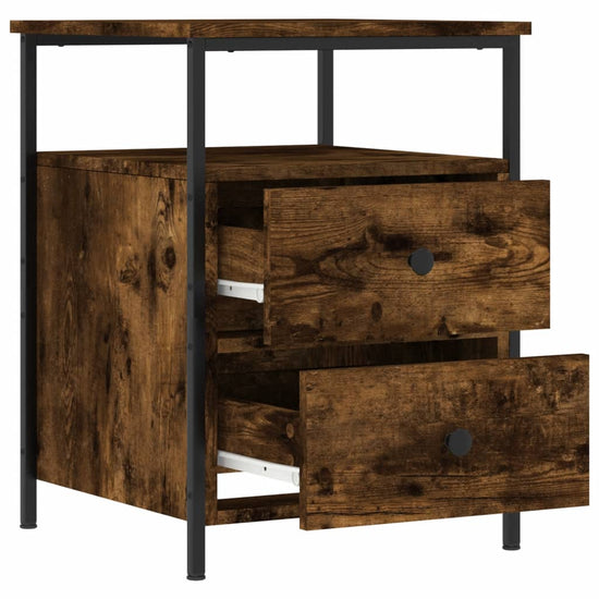 Nachtkastjes 2 st 44x45x60 cm bewerkt hout gerookt eikenkleurig MeubelReus