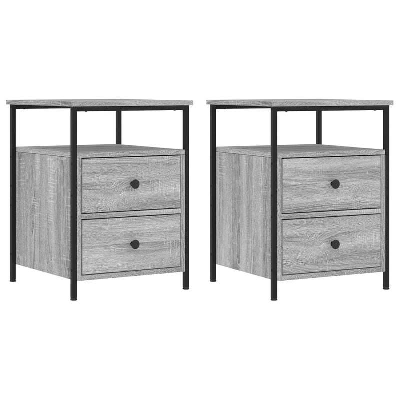 Nachtkastjes 2 st 44x45x60 cm bewerkt hout grijs sonoma eiken MeubelReus