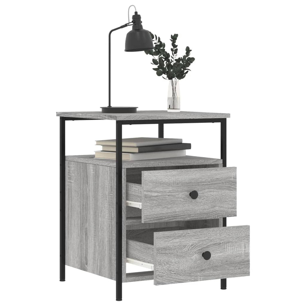 Nachtkastjes 2 st 44x45x60 cm bewerkt hout grijs sonoma eiken MeubelReus