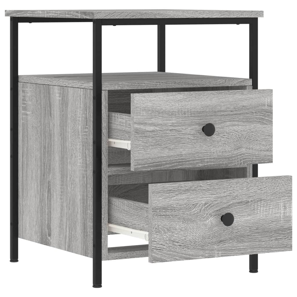 Nachtkastjes 2 st 44x45x60 cm bewerkt hout grijs sonoma eiken MeubelReus