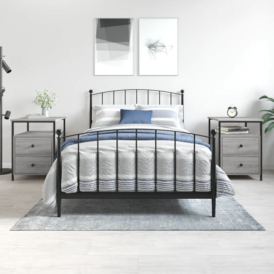 Nachtkastjes 2 st 44x45x60 cm bewerkt hout grijs sonoma eiken MeubelReus