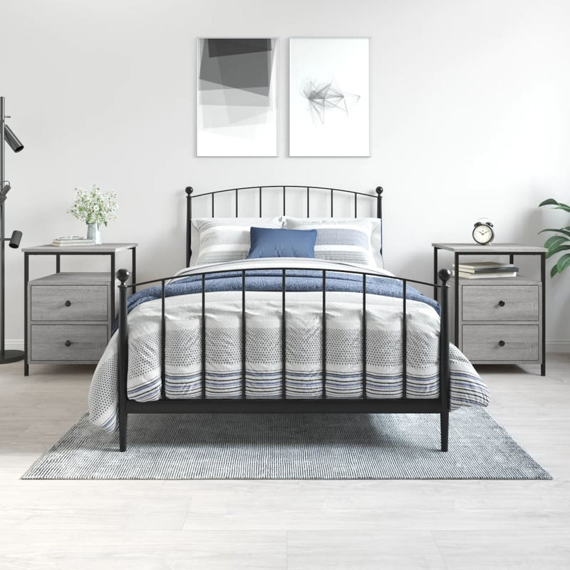 Nachtkastjes 2 st 44x45x60 cm bewerkt hout grijs sonoma eiken MeubelReus