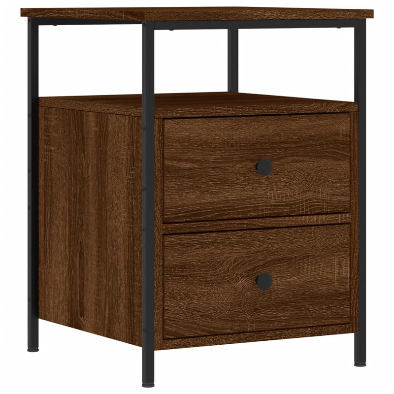 Nachtkastje 44x45x60 cm bewerkt hout bruin eikenkleur MeubelReus