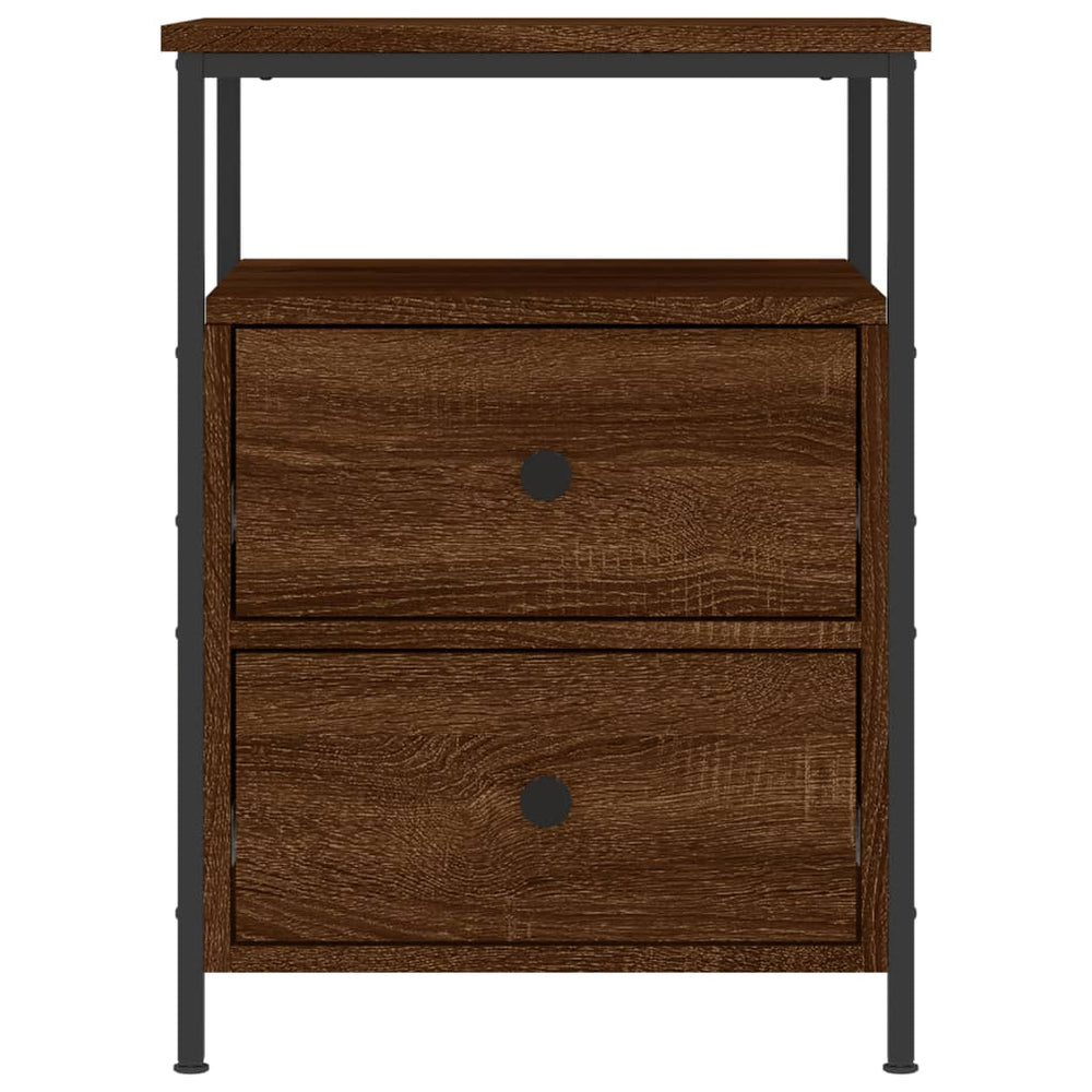 Nachtkastje 44x45x60 cm bewerkt hout bruin eikenkleur MeubelReus