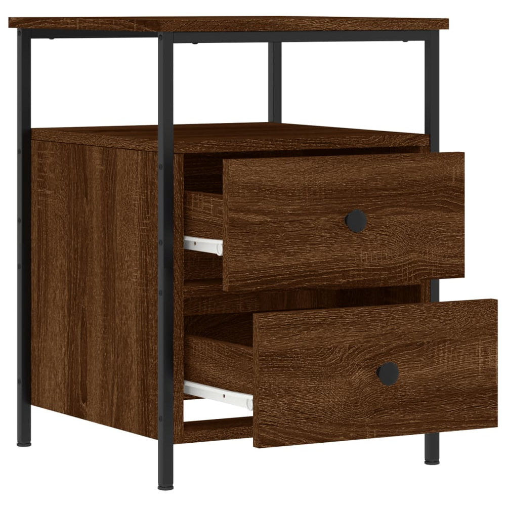 Nachtkastje 44x45x60 cm bewerkt hout bruin eikenkleur MeubelReus