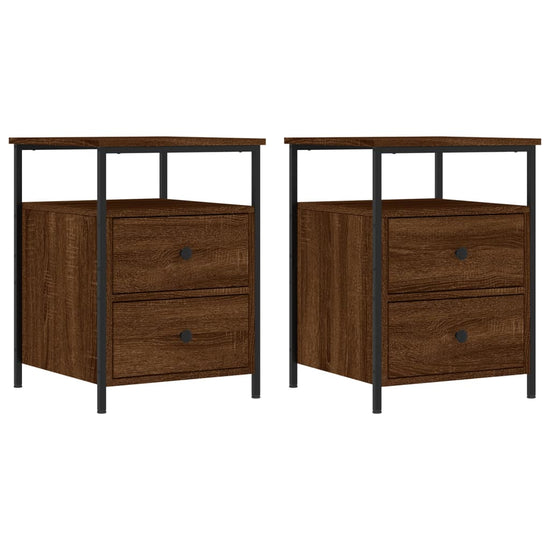 Nachtkastjes 2 st 44x45x60 cm bewerkt hout bruin eikenkleur MeubelReus