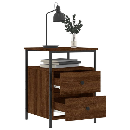 Nachtkastjes 2 st 44x45x60 cm bewerkt hout bruin eikenkleur MeubelReus