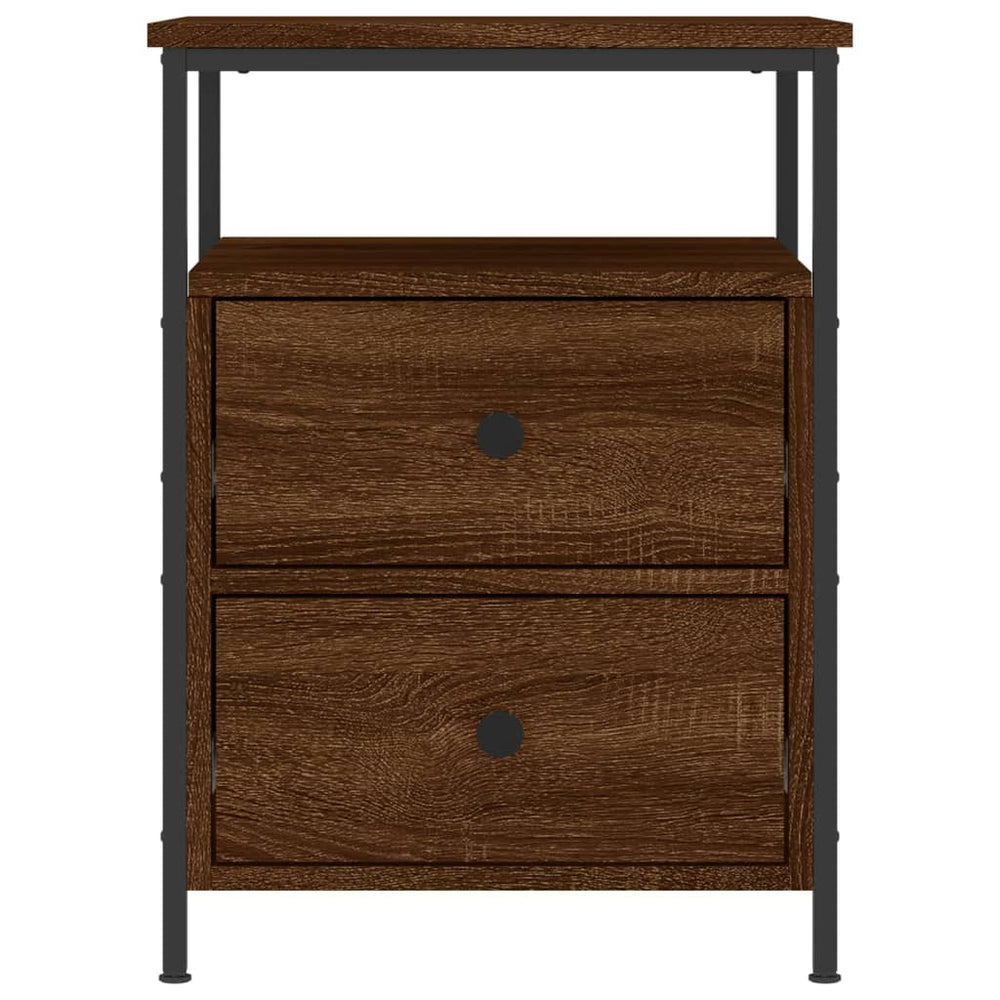 Nachtkastjes 2 st 44x45x60 cm bewerkt hout bruin eikenkleur MeubelReus