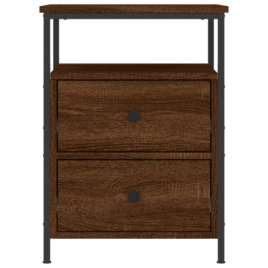 Nachtkastjes 2 st 44x45x60 cm bewerkt hout bruin eikenkleur MeubelReus