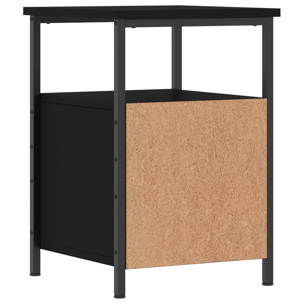 Nachtkastje 34x35,5x50 cm bewerkt hout zwart MeubelReus
