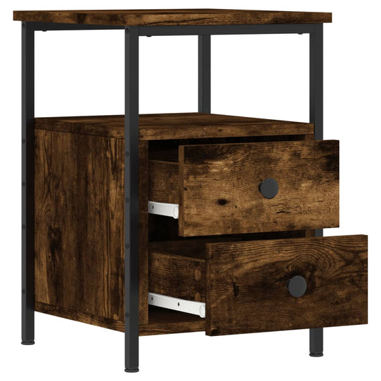 Nachtkastjes 2 st 34x35,5x50 cm bewerkt hout gerookt eikenkleur MeubelReus