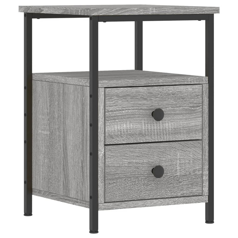 Nachtkastje 34x35,5x50 cm bewerkt hout grijs sonoma MeubelReus