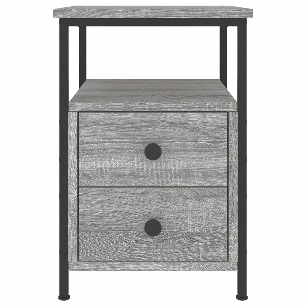 Nachtkastje 34x35,5x50 cm bewerkt hout grijs sonoma MeubelReus