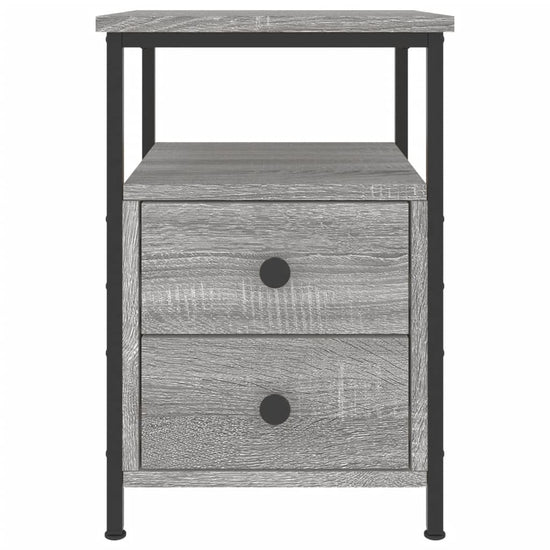 Nachtkastje 34x35,5x50 cm bewerkt hout grijs sonoma MeubelReus