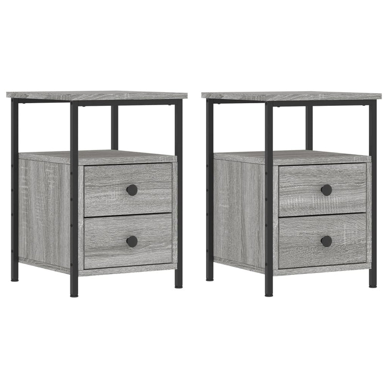 Nachtkastjes 2 st 34x35,5x50 cm bewerkt hout grijs sonoma eiken MeubelReus