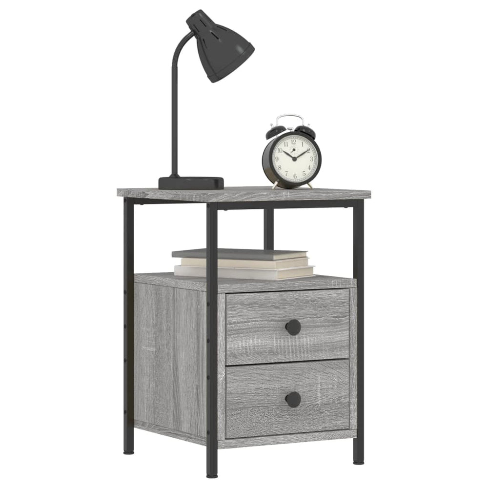 Nachtkastjes 2 st 34x35,5x50 cm bewerkt hout grijs sonoma eiken MeubelReus