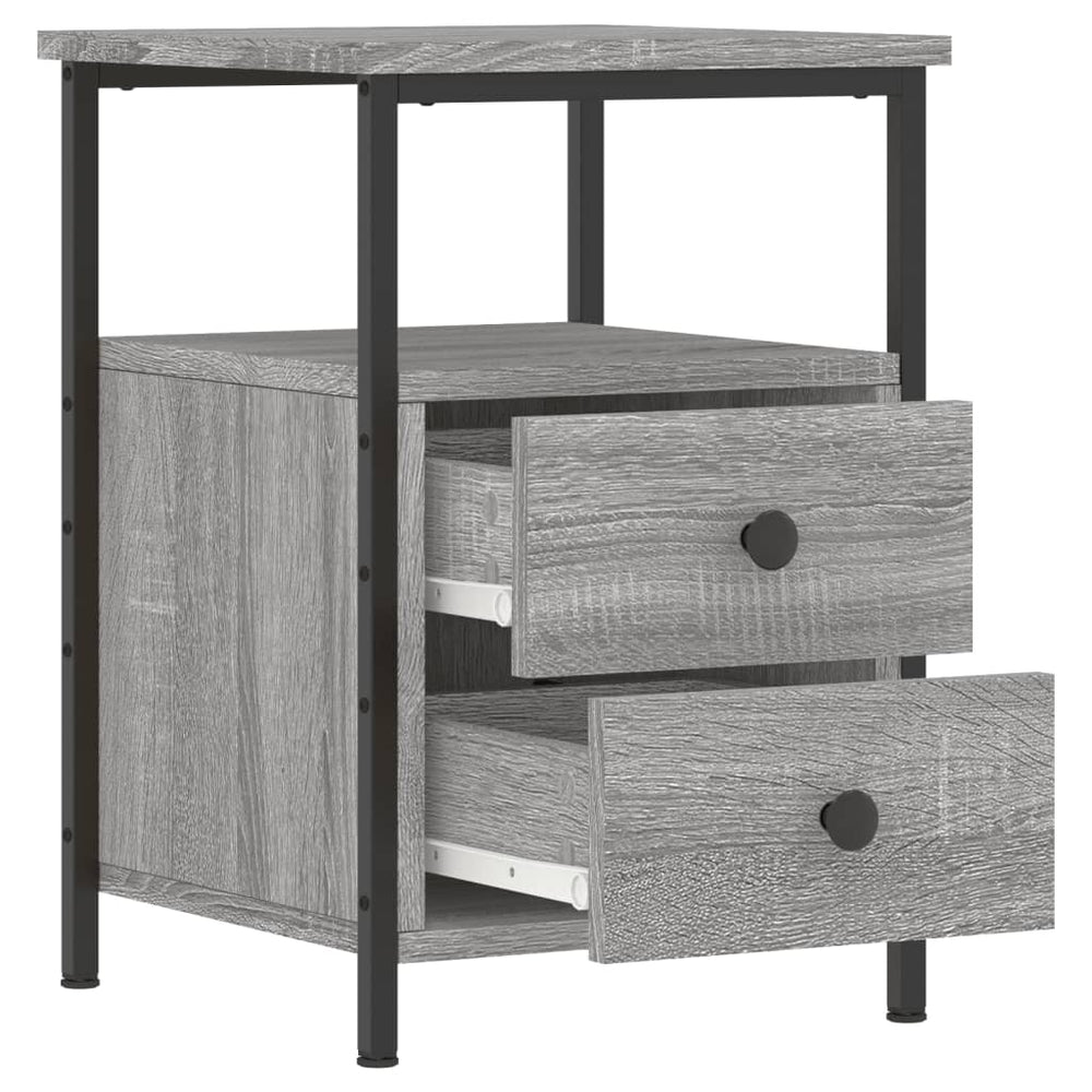 Nachtkastjes 2 st 34x35,5x50 cm bewerkt hout grijs sonoma eiken MeubelReus