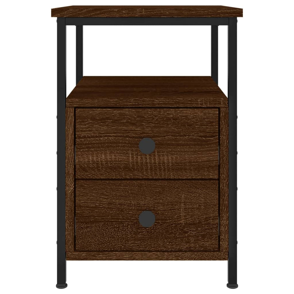 Nachtkastjes 2 st 34x35,5x50 cm bewerkt hout bruin eikenkleur MeubelReus