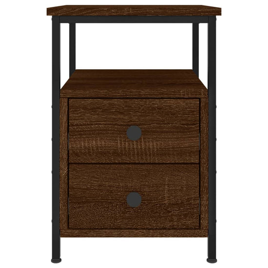 Nachtkastjes 2 st 34x35,5x50 cm bewerkt hout bruin eikenkleur MeubelReus
