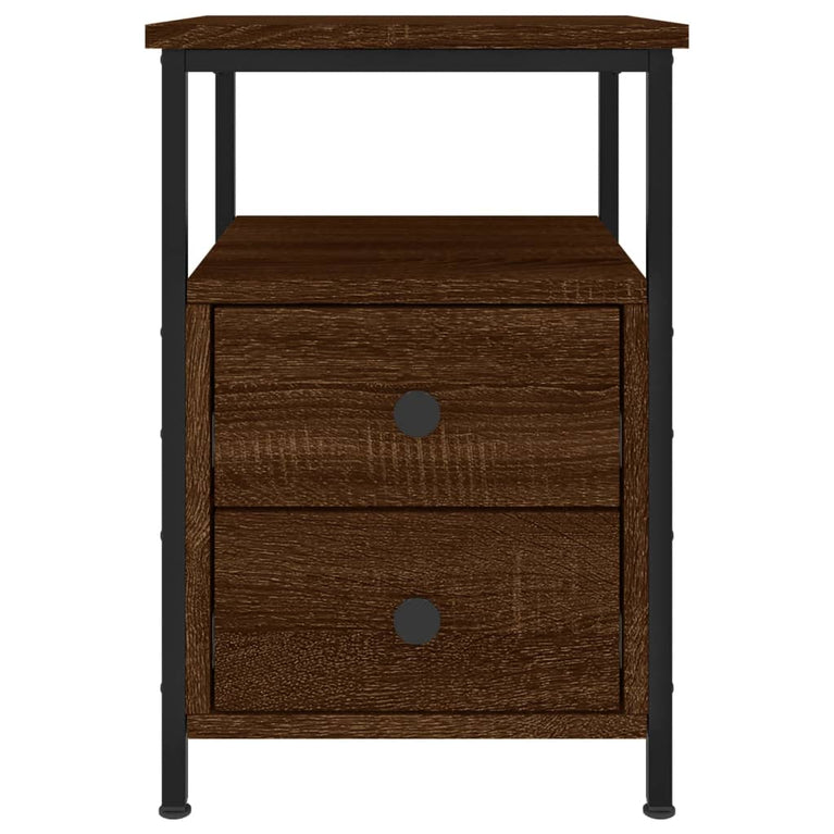 Nachtkastjes 2 st 34x35,5x50 cm bewerkt hout bruin eikenkleur MeubelReus