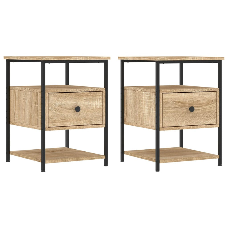 Nachtkastjes 2 st 40x42x56 cm bewerkt hout sonoma eikenkleurig MeubelReus