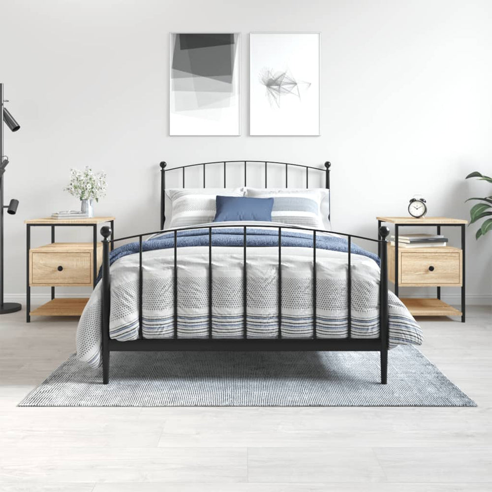 Nachtkastjes 2 st 40x42x56 cm bewerkt hout sonoma eikenkleurig MeubelReus