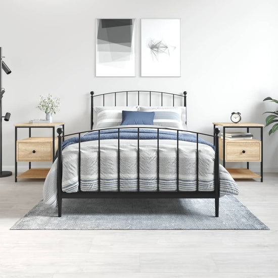 Nachtkastjes 2 st 40x42x56 cm bewerkt hout sonoma eikenkleurig MeubelReus