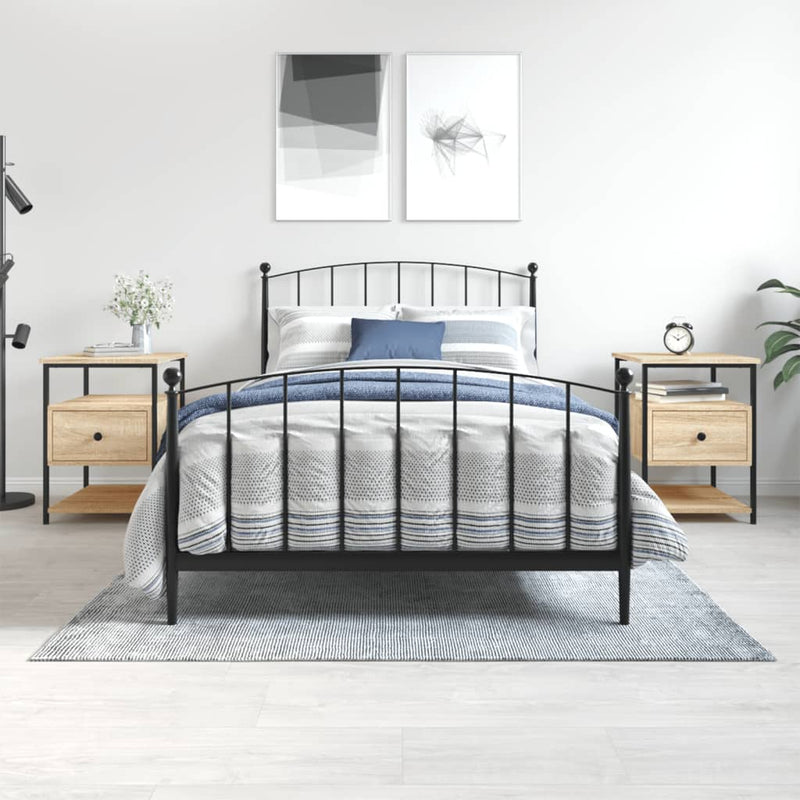 Nachtkastjes 2 st 40x42x56 cm bewerkt hout sonoma eikenkleurig MeubelReus
