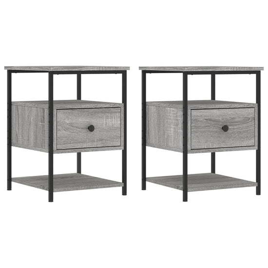 Nachtkastjes 2 st 40x42x56 cm bewerkt hout grijs sonoma eiken MeubelReus