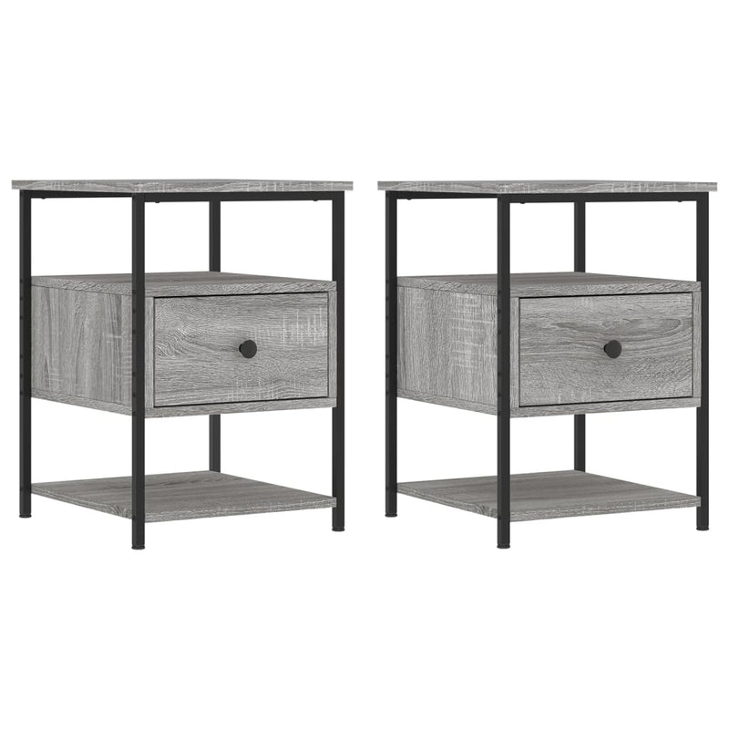 Nachtkastjes 2 st 40x42x56 cm bewerkt hout grijs sonoma eiken MeubelReus
