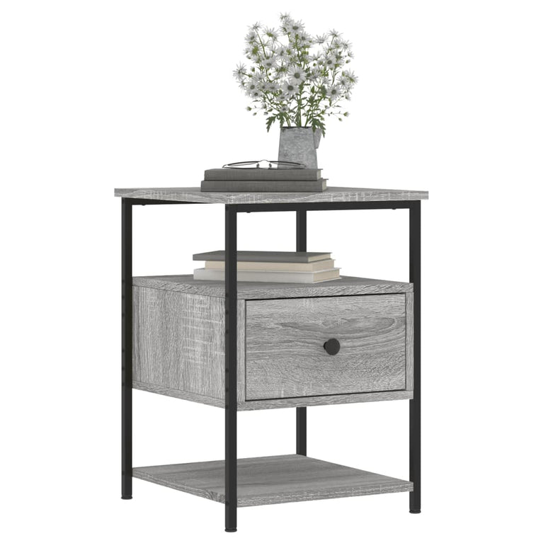 Nachtkastjes 2 st 40x42x56 cm bewerkt hout grijs sonoma eiken MeubelReus