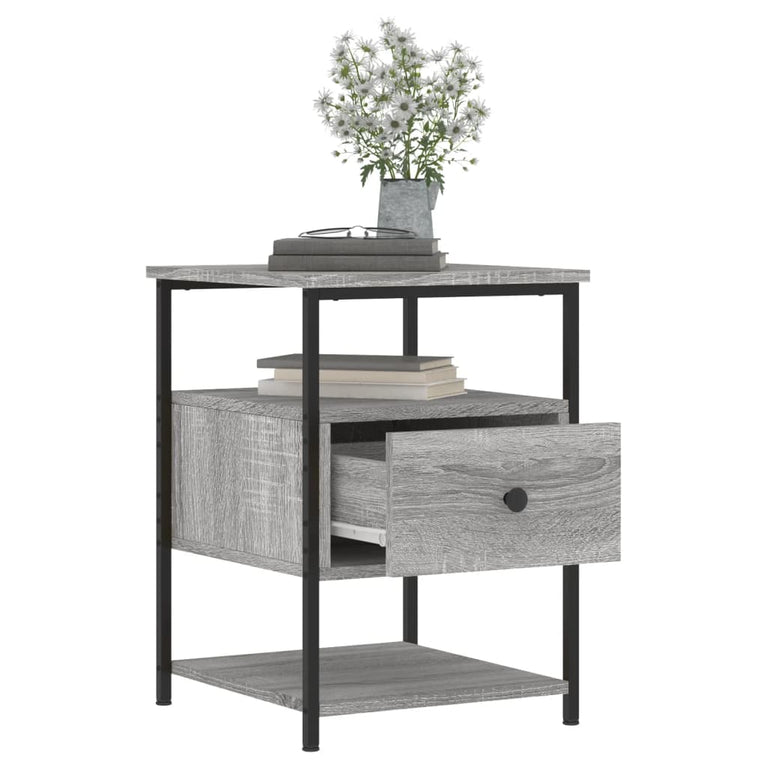 Nachtkastjes 2 st 40x42x56 cm bewerkt hout grijs sonoma eiken MeubelReus