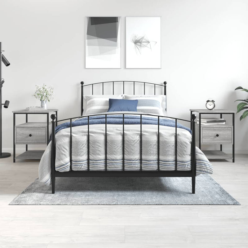 Nachtkastjes 2 st 40x42x56 cm bewerkt hout grijs sonoma eiken MeubelReus