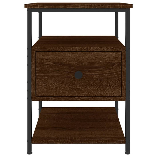 Nachtkastje 40x42x56 cm bewerkt hout bruin eikenkleur MeubelReus