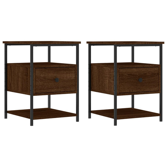 Nachtkastjes 2 st 40x42x56 cm bewerkt hout bruin eikenkleur MeubelReus
